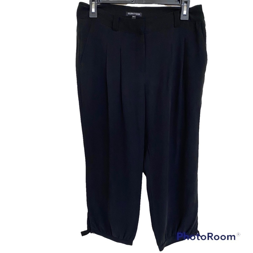 Eileen Fisher Silk Crepe Georgette Slouchy Pants, Size X Small